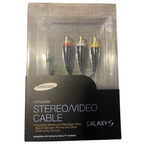 Samsung ECC1TX1BBEGSTA 1.8m OEM 3.5mm to RCA TV-Out Cable for Samsung Phones - Picture 1 of 2